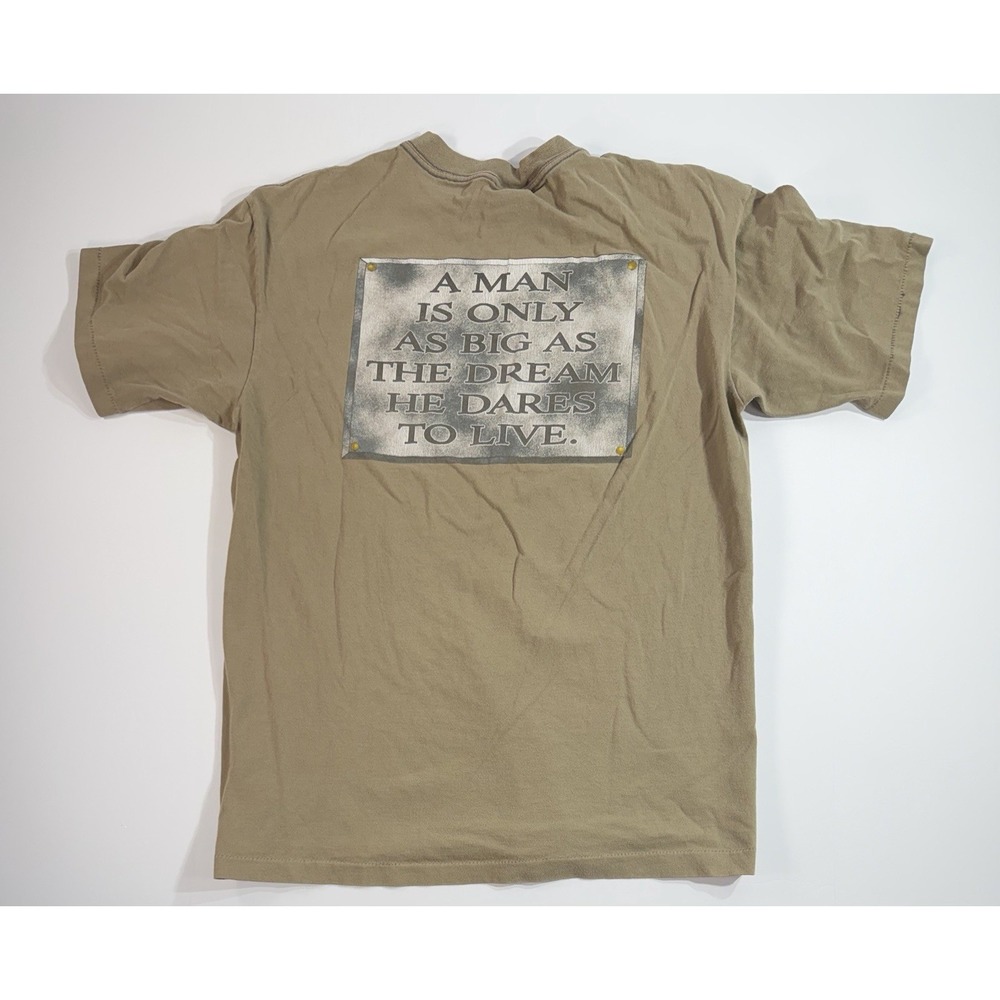 No Fear Graphic T Shirt Mens Large Tan Quote Back Y2K Streetwear